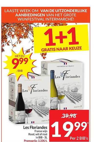 Intermarché Les floriandes franse wijn aanbieding