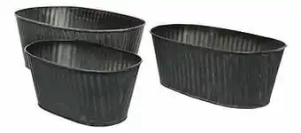Dreamland Decoris ovale bloempot blauw - 3 stuks aanbieding