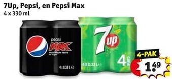 Kruidvat 7up, pepsi, en pepsi max aanbieding