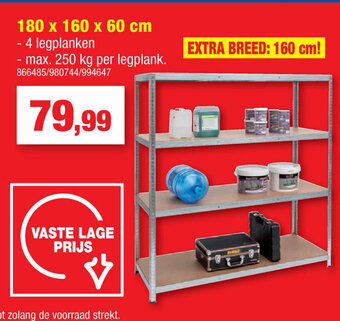 Hubo Gegalvaniseerd Rek Heavy Duty 180 x 160 x 60 cm aanbieding