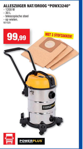 Hubo Alleszuiger Nat/Droog "POWX3240" aanbieding