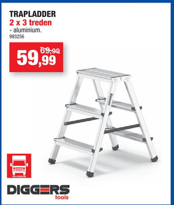 Hubo Trapladder 2 x 3 Treden aanbieding