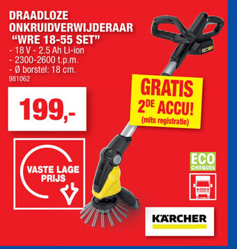Hubo Draadloze Onkruidverwijderaar "WRE 18-55 Set" aanbieding