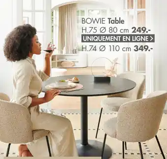Bowie table H. 75,80cm