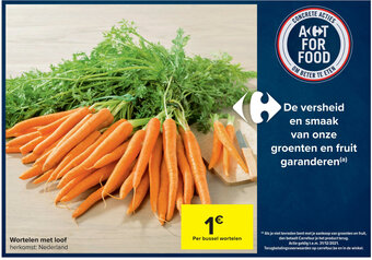 Carrefour Market Wortelen met loof aanbieding