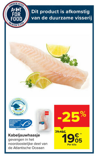 Carrefour Market Kabeljauwhaasje aanbieding