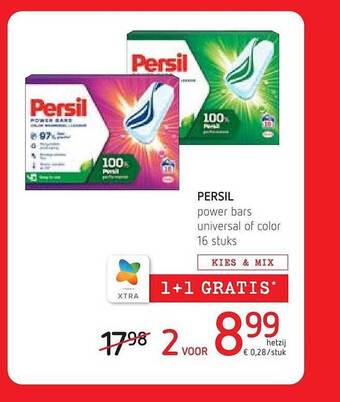 Spar Colruyt Persil power bars universal of color aanbieding