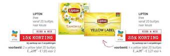 Spar Colruyt Lipton thee aanbieding