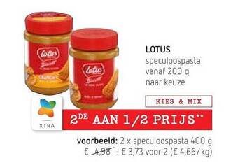 Spar Colruyt Lotus speculoospasta aanbieding