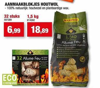 Hubo Aanmaakblokjes houtwol aanbieding