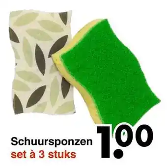 Wibra Schuursponzen set a 3 tuks aanbieding