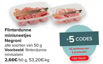 Carrefour Market Flinterdunne minisneetjes Negroni aanbieding