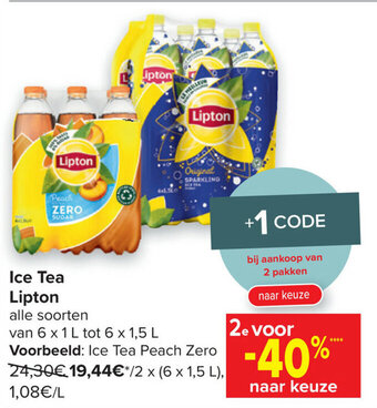 Carrefour Market Ice Tea Lipton aanbieding