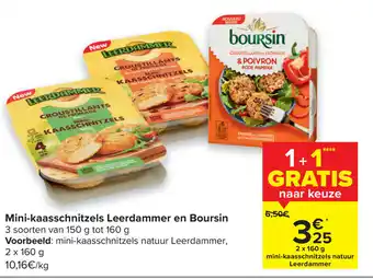 Carrefour Market Mini-kaasschnitzels Leerdammer en Boursin aanbieding