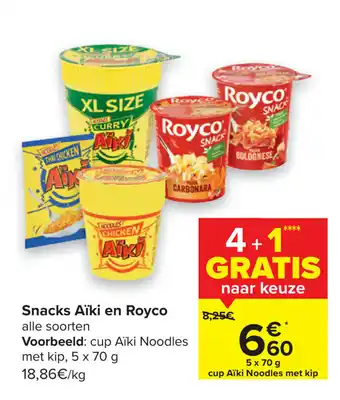 Carrefour Market Snack Aiki en Royco aanbieding
