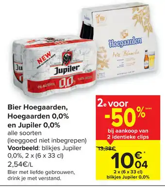Bier Hoegaarden, Hoegaarden 0,0% en Jupiler 0,0%