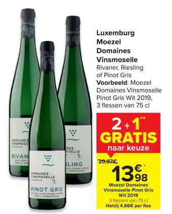 Carrefour Market Luxemburg Moezel Domaines Vinsmoselle aanbieding