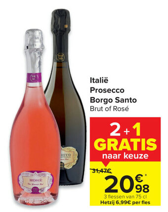 Carrefour Market Italie Prosecco Borgo Santo aanbieding