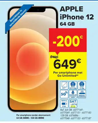 Carrefour Market Apple iPhone 12 64GB aanbieding