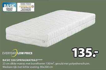 Jysk Basic s50 springmatras aanbieding