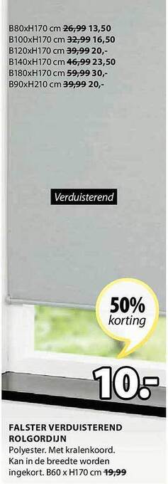 Jysk Falster verduisterend rolgordijn aanbieding
