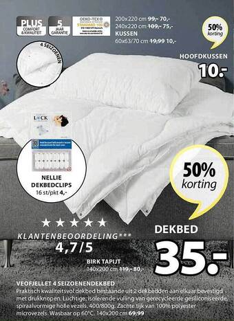 Jysk Veofjellet 4 seizoenendekbed aanbieding