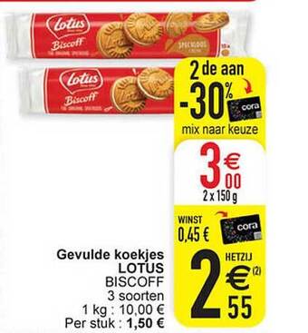 Cora Gevulde koekjes lotus aanbieding