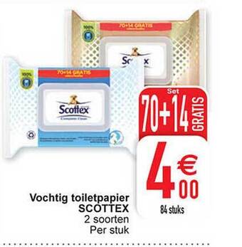 Cora Vochtig toiletpapier scottex aanbieding