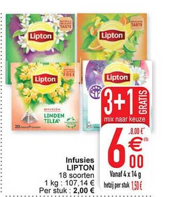 Cora Infusies lipton aanbieding