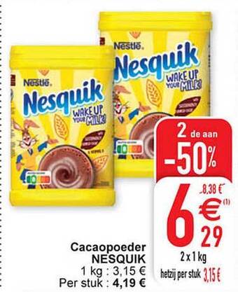 Cora Cacaopoeder nesquik aanbieding