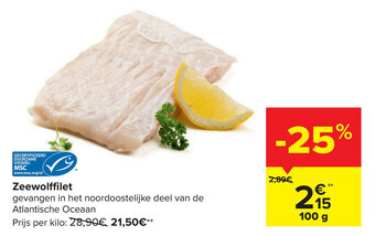 Carrefour Zeewolffilet aanbieding
