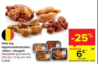 Carrefour Hele kip, kippenonderbouten, -billen, -vleugels aanbieding