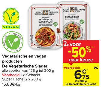 Carrefour Vegetarische en vegan producten De Vegetarische Slager aanbieding