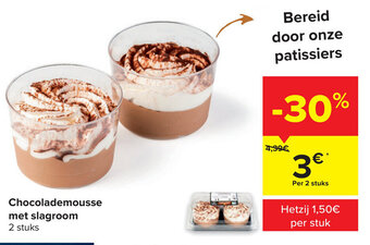 Chocolademousse met slagroom