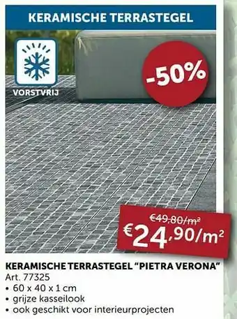 Zelfbouwmarkt Keramische terrastegel pietra verona aanbieding