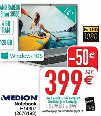 Cora Medion notebook e14307 aanbieding