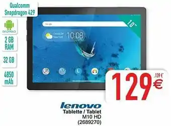 Cora Lenovo tablette - tablet m10 hd aanbieding