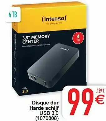 Cora Disque dur harde schijf usb 3.0 aanbieding