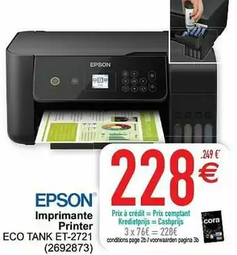 Cora Epson imprimante printer eco tank et-2721 aanbieding