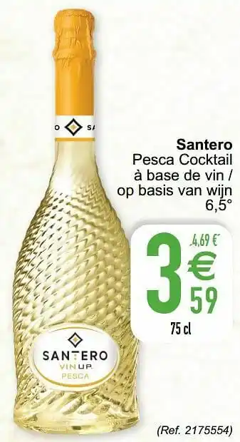 Cora Santero pesca cocktail à base de vin - op basis van wijn 6,5° aanbieding