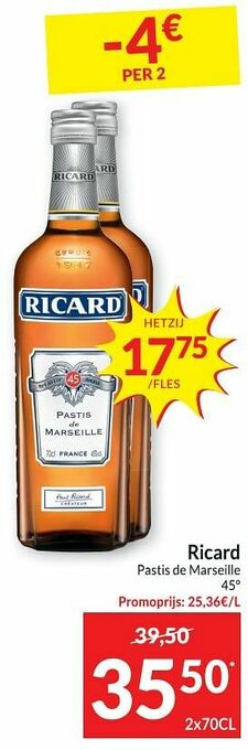 Intermarché Ricard pastis de marseille aanbieding