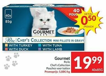 Intermarché Gourmet perle chef`s collection pouches voor katten aanbieding