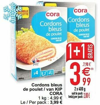 Cora Cordons bleus de poulet - van kip cora aanbieding