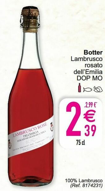 Cora Botter lambrusco rosato dell`emilia dop mo aanbieding