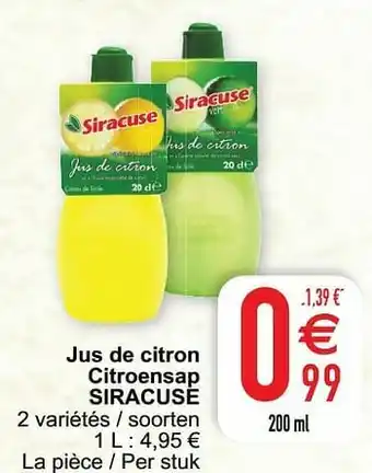 Cora Jus de citron citroensap siracuse aanbieding