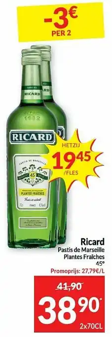 Intermarché Ricard pastis de marseille plantes fraiches aanbieding