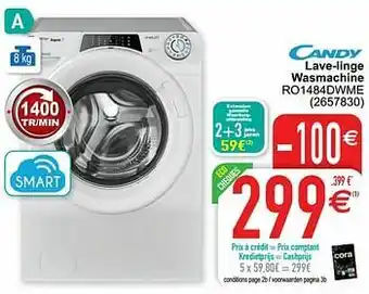 Cora Candy lave-linge wasmachine ro1484dwme aanbieding