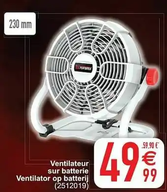Cora X-performer ventilateur sur batterie ventilator op batterij aanbieding