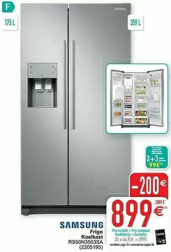 Cora Samsung frigo koelkast rs50n3503sa aanbieding
