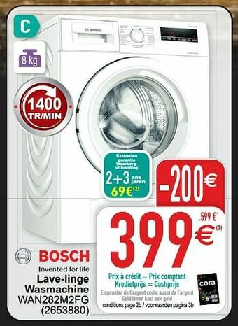 Bosch lave-linge wasmachine wan282m2fg
